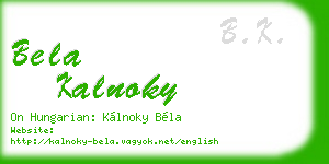 bela kalnoky business card