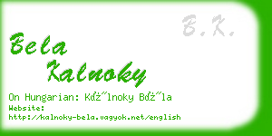 bela kalnoky business card
